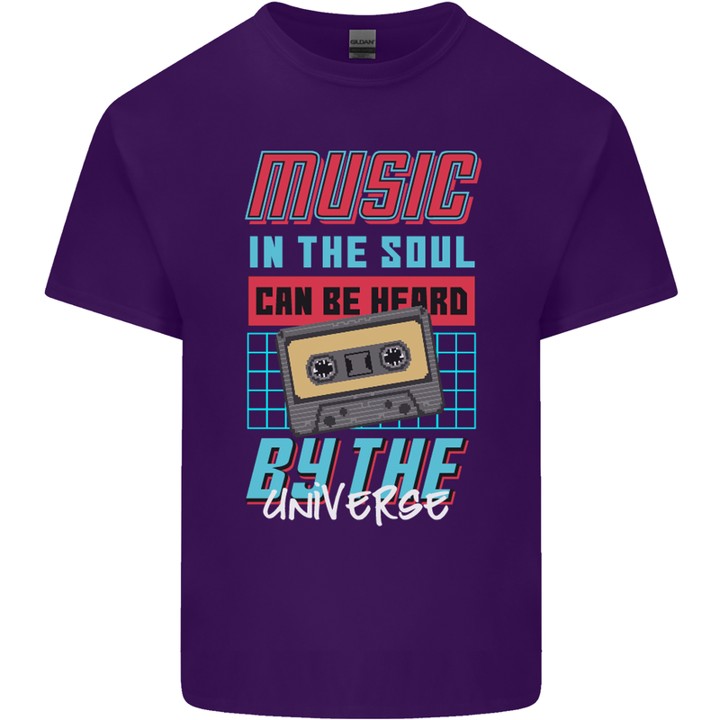 Music in the Soul Heard by the Universe Mens Cotton T-Shirt Tee Top Purple