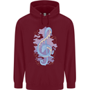 Musical Keyboard Dragon Mens 80% Cotton Hoodie Maroon