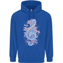Musical Keyboard Dragon Mens 80% Cotton Hoodie Royal Blue