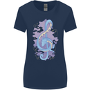 Musical Keyboard Dragon Womens Wider Cut T-Shirt Navy Blue