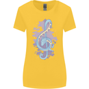 Musical Keyboard Dragon Womens Wider Cut T-Shirt Yellow