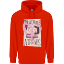 My Atoms Love Your Atoms Valentine's Day Mens 80% Cotton Hoodie Bright Red