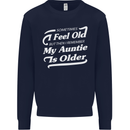 My Auntie is Older 30th 40th 50th Birthday Kids Sweatshirt Jumper Navy Blue