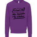 My Auntie is Older 30th 40th 50th Birthday Kids Sweatshirt Jumper Purple