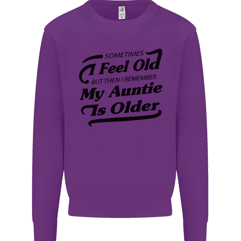 My Auntie is Older 30th 40th 50th Birthday Kids Sweatshirt Jumper Purple