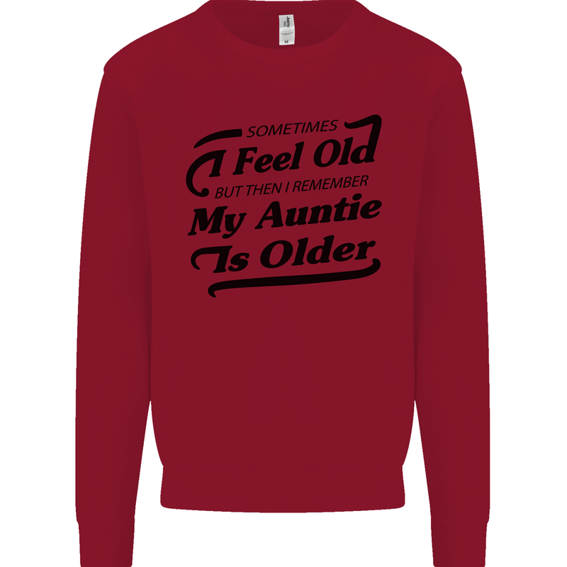 My Auntie is Older 30th 40th 50th Birthday Kids Sweatshirt Jumper Red