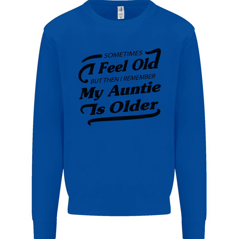 My Auntie is Older 30th 40th 50th Birthday Kids Sweatshirt Jumper Royal Blue