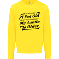 My Auntie is Older 30th 40th 50th Birthday Kids Sweatshirt Jumper Yellow
