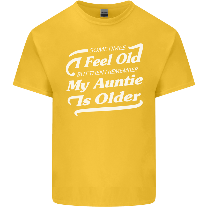 My Auntie is Older 30th 40th 50th Birthday Kids T-Shirt Childrens Yellow