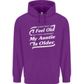 My Auntie is Older 30th 40th 50th Birthday Mens 80% Cotton Hoodie Purple