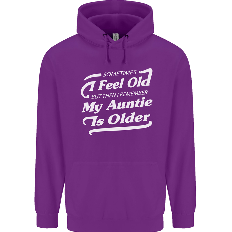 My Auntie is Older 30th 40th 50th Birthday Mens 80% Cotton Hoodie Purple