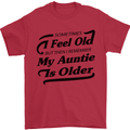 My Auntie is Older 30th 40th 50th Birthday Mens T-Shirt Cotton Gildan Red