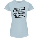 My Auntie is Older 30th 40th 50th Birthday Womens Petite Cut T-Shirt Light Blue