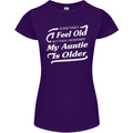 My Auntie is Older 30th 40th 50th Birthday Womens Petite Cut T-Shirt Purple