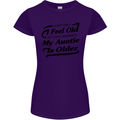 My Auntie is Older 30th 40th 50th Birthday Womens Petite Cut T-Shirt Purple