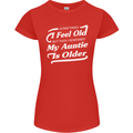 My Auntie is Older 30th 40th 50th Birthday Womens Petite Cut T-Shirt Red