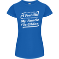 My Auntie is Older 30th 40th 50th Birthday Womens Petite Cut T-Shirt Royal Blue
