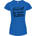My Auntie is Older 30th 40th 50th Birthday Womens Petite Cut T-Shirt Royal Blue