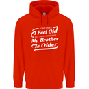 My Brother is Older 30th 40th 50th Birthday Childrens Kids Hoodie Bright Red
