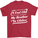 My Brother is Older 30th 40th 50th Birthday Mens T-Shirt Cotton Gildan Red