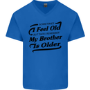 My Brother is Older 30th 40th 50th Birthday Mens V-Neck Cotton T-Shirt Royal Blue