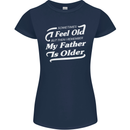 My Father is Older 30th 40th 50th Birthday Womens Petite Cut T-Shirt Navy Blue