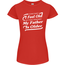 My Father is Older 30th 40th 50th Birthday Womens Petite Cut T-Shirt Red