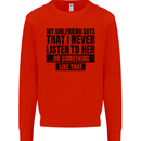 My Girlfriend Says I Never Funny Slogan Kids Sweatshirt Jumper Bright Red