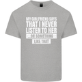 My Girlfriend Says I Never Listen Funny Mens Cotton T-Shirt Tee Top Sports Grey