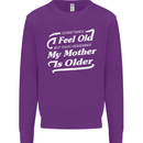 My Mother is Older 30th 40th 50th Birthday Kids Sweatshirt Jumper Purple