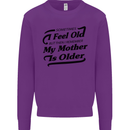My Mother is Older 30th 40th 50th Birthday Kids Sweatshirt Jumper Purple
