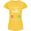 My Motorbike Is Calling Biker Motorcycle Womens Petite Cut T-Shirt Yellow