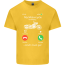 My Motorcycle Is Calling Biker Motorbike Kids T-Shirt Childrens Yellow