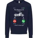 My Motorcycle Is Calling Biker Motorbike Mens Sweatshirt Jumper Navy Blue