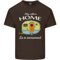 My Other Home Is a Caravan Caravanning Mens Cotton T-Shirt Tee Top Dark Chocolate