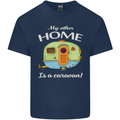 My Other Home Is a Caravan Caravanning Mens Cotton T-Shirt Tee Top Navy Blue