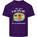 My Other Home Is a Caravan Caravanning Mens Cotton T-Shirt Tee Top Purple