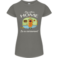 My Other Home Is a Caravan Caravanning Womens Petite Cut T-Shirt Charcoal