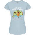 My Other Home Is a Caravan Caravanning Womens Petite Cut T-Shirt Light Blue