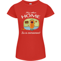 My Other Home Is a Caravan Caravanning Womens Petite Cut T-Shirt Red