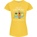 My Other Home Is a Caravan Caravanning Womens Petite Cut T-Shirt Yellow