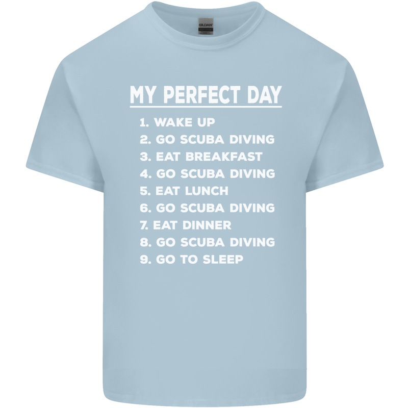 My Perfect Day Scuba Diving Diver Dive Mens Cotton T-Shirt Tee Top Light Blue