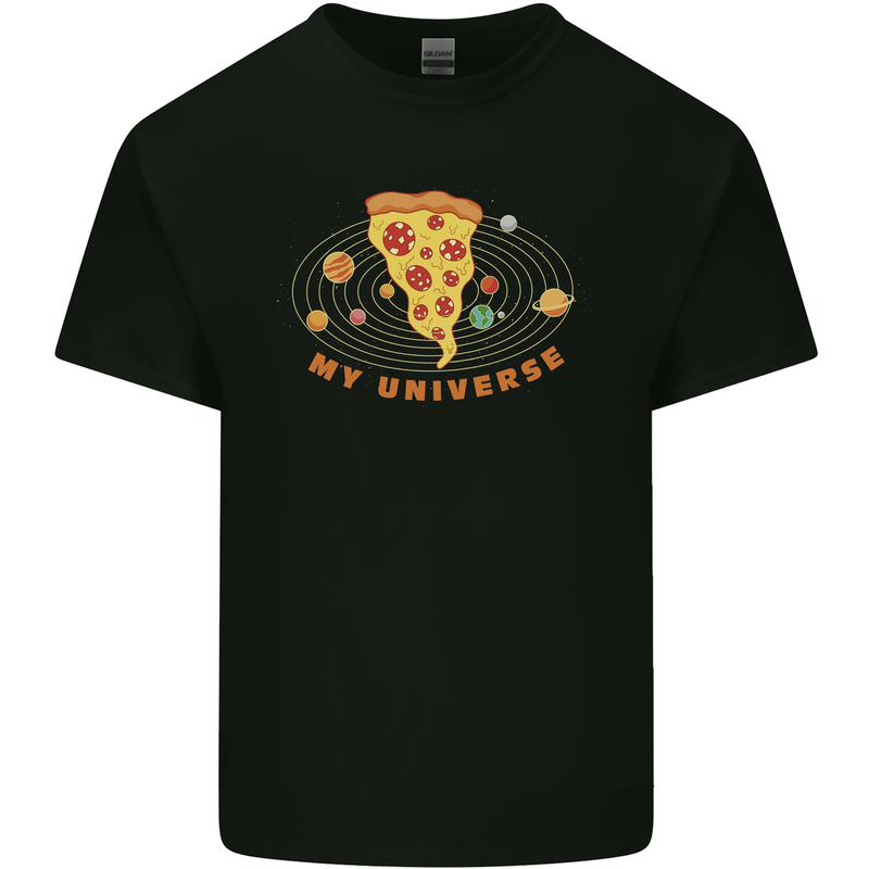 My Pizza Universe Funny Food Diet Mens Cotton T-Shirt Tee Top Black