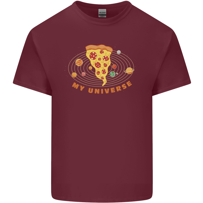 My Pizza Universe Funny Food Diet Mens Cotton T-Shirt Tee Top Maroon
