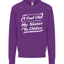 My Sister is Older 30th 40th 50th Birthday Kids Sweatshirt Jumper Purple