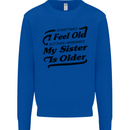 My Sister is Older 30th 40th 50th Birthday Kids Sweatshirt Jumper Royal Blue