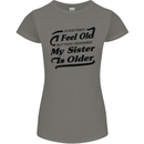 My Sister is Older 30th 40th 50th Birthday Womens Petite Cut T-Shirt Charcoal