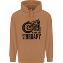 My Therapy Motorcycle Motorbike Biker Mens 80% Cotton Hoodie Caramel Latte