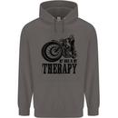 My Therapy Motorcycle Motorbike Biker Mens 80% Cotton Hoodie Charcoal