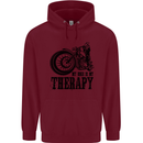 My Therapy Motorcycle Motorbike Biker Mens 80% Cotton Hoodie Maroon